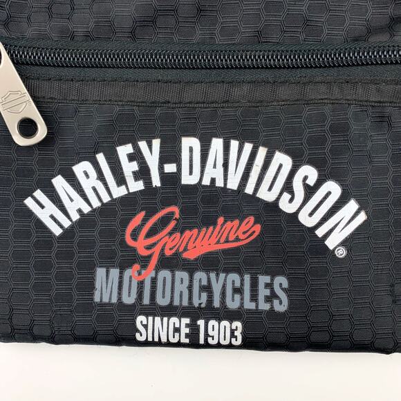 Harley Davidson Motorcycles Black Crossbody Bag Zipper Pockets - Picture 3 of 7